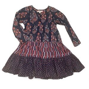 Pink Chicken Navy and Coral Floral Kids Dress - size 6 years
